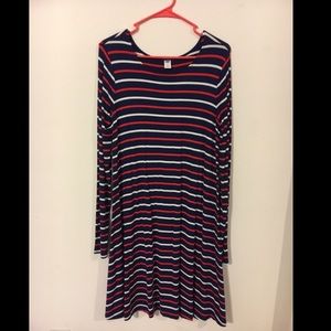 Navy blue, red and white old navy swing dress